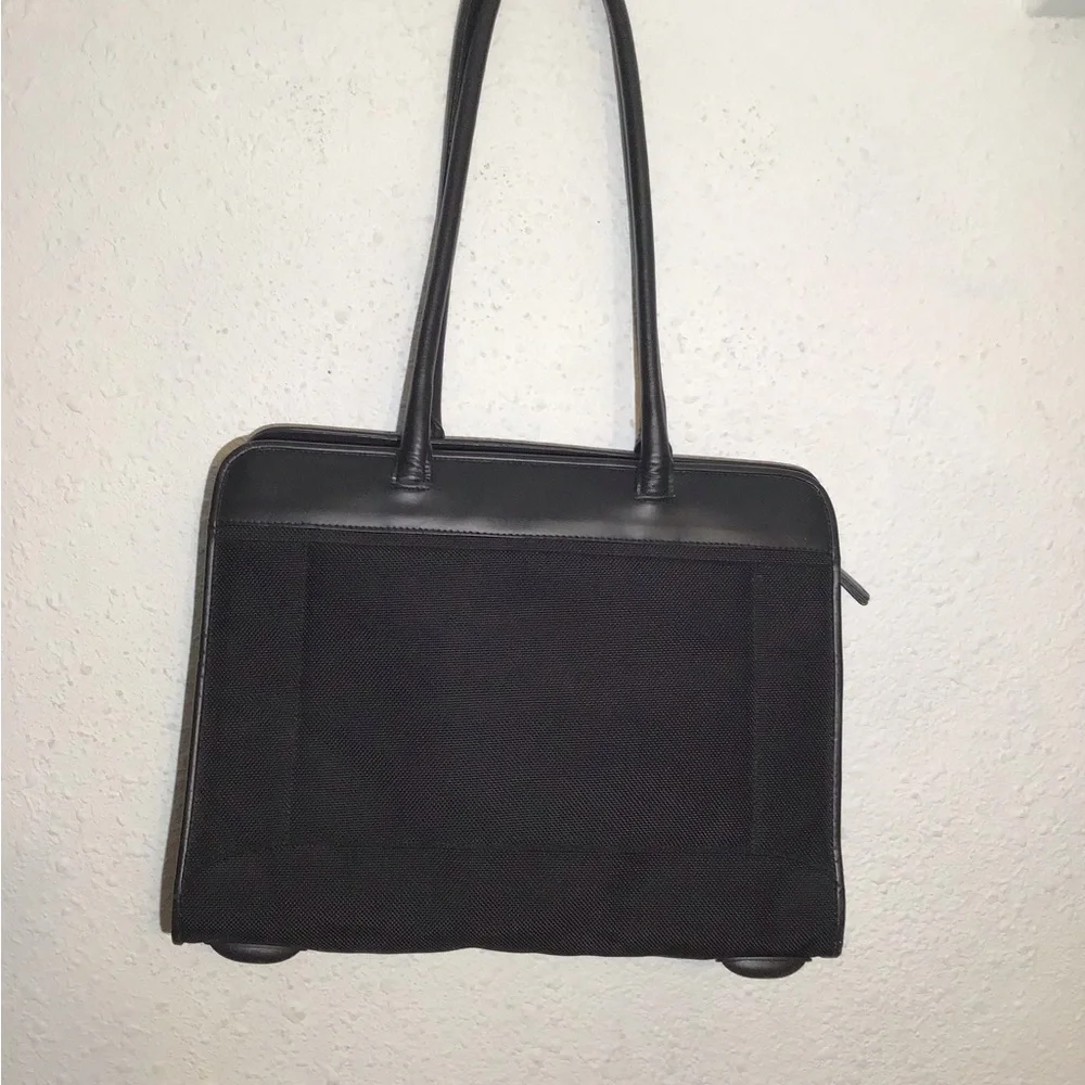 Bric’s black nylon/leather laptop shoulder bag